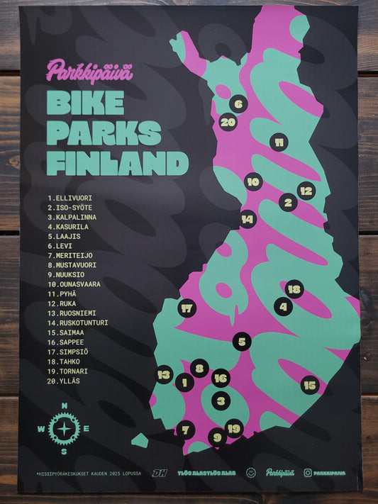 Bike Parks Finland -tarrakartta