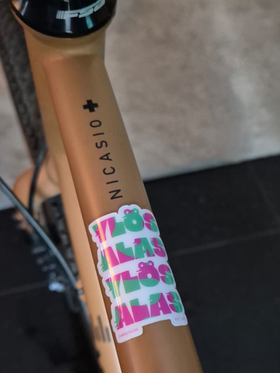 Ylos Alas sticker on steel bike